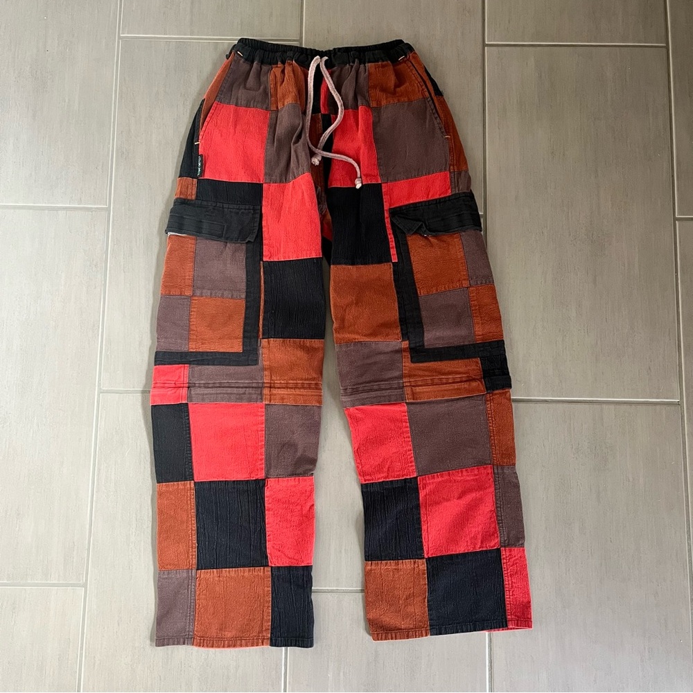 Ixchel Zip Off Cargo Patchwork Pants Sz M